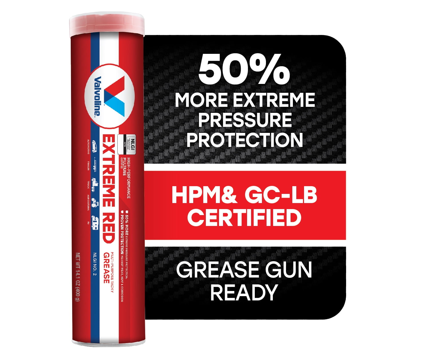 (2 pack) Valvoline Extreme Red #2 Multi-Purpose Grease 14.1 oz