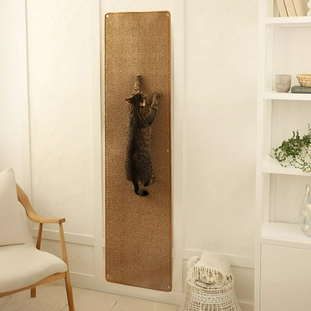Alfombra de escalada de pared para gatos Escalador de pared para gatos de 67 x 17.5 pulgadas con clavos fijos, alfombra rascador de pared para gatos de interior, alfombra de pared para escalada |