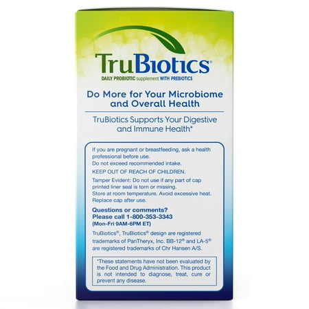 TRUBIOTICS, Daily Probiotic Supplement for Digestive and Immune Health, Men and Women, 60 Count