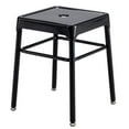 thumbnail image 1 of Pemberly Row Steel Backless Guest Stool in Glossy Black - 15.25"W x 18"H, 1 of 6