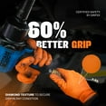 thumbnail image 4 of GRIPXX 3D Herkules Grip Orange Disposable Nitrile Gloves – 8-Mil Industrial, Latex-& Powder-Free Gloves - 1000ct XX-large Orange gloves, 4 of 9