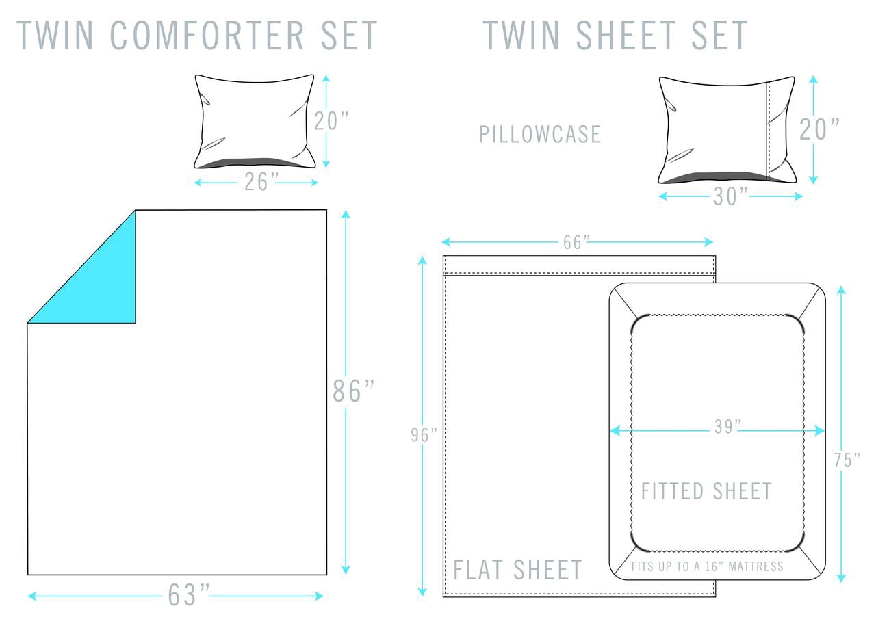 Twin 5-Piece Comforter Set, Kidz Mix Rainbow Clouds Super Soft Bed in a Bag with Reversible Comforter and Sheet Set