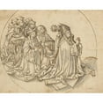 thumbnail image 3 of Workshop of Hans Holbein the elder 14x12 Black Modern Framed Museum Art Print Titled - Kneeling Bishop and Eight Monks (1500), 3 of 5