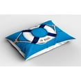 thumbnail image 2 of Ambesonne Nautical Pillow Sham 2 Pack, Welcome on Board Sign, 36"x20", Blue Navy Blue White, 2 of 3