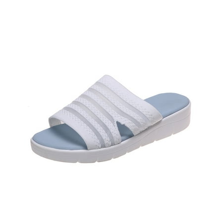 

GENILU Womens Fashion Nonslip Wide Width Slippers Summer Casual Soft Knit Upper Slides