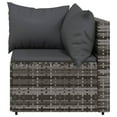 thumbnail image 2 of vidaXL Garden Corner Sofa with Cushions Grey Poly Rattan, 2 of 5