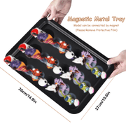 Miniature Storage Case for Collectibles Miniatures, Miniature Display Cases with 6 Trays, Large Size Miniatures Transport Case (Black)