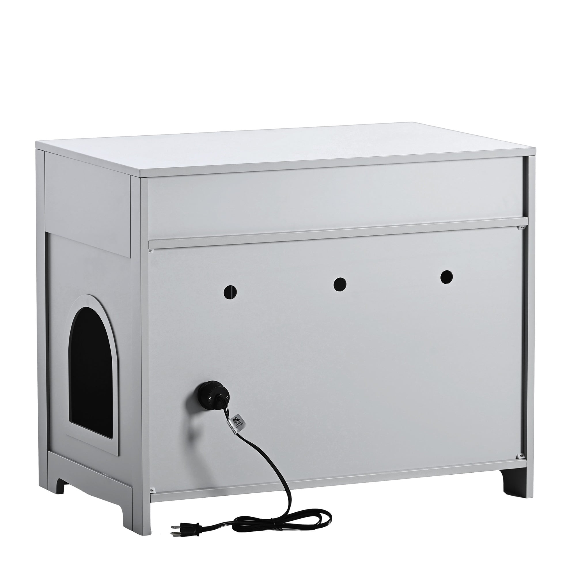 Pefilos 31" Cat Litter Box Enclosure, Hidden Cat Washroom Furniture with Divider, Large Wooden Pet House, Enough for Most of Orange Cat and Litter Box, Gray Pefilos 31" Cat Litter Box Enclosure, Hidden Cat Washroom Furniture with Divider, Large Wooden Pet House, Enough for Most of Orange Cat and Litter Box, Gray