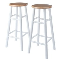 Winsome Wood Huxton 2-Piece Bar Stools, Natural & White Finish