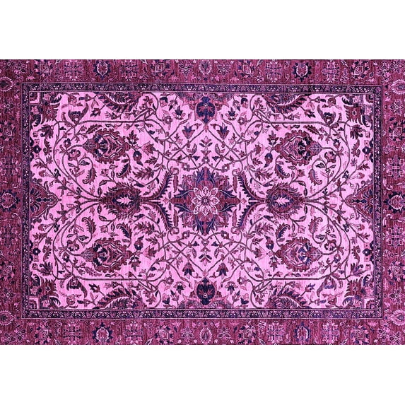 Ahgly Company Indoor Rectangle Abstract Purple Modern Area Rugs, 2' x 3'