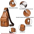 thumbnail image 4 of PU Leather Sling Bag for Men - Waterproof, Lightweight, Crossbody Chest Bag for Hiking & Cycling, 4 of 7
