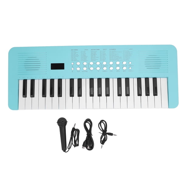 Piano Enfant 37 Touches, Clavier Électronique Portable Avec 8 Timbres, 8 Rythmes, 11 Démonstrations, USB/Piles, Cadeau Musical 3-6 Ans