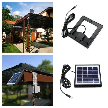 

GARENAS 12V Solar Charger For 12V Batteries Portable Power Solar Panel Battery Charger Maintainer For Camera Webcam Black