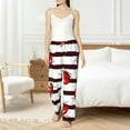 thumbnail image 5 of Uemuo Ladybugs on Black and White Striped1 Pattern Women's Wide Leg Palazzo Lounge Pants with Pockets Light Weight Loose Comfy Casual Pajama Pants-Large, 5 of 9