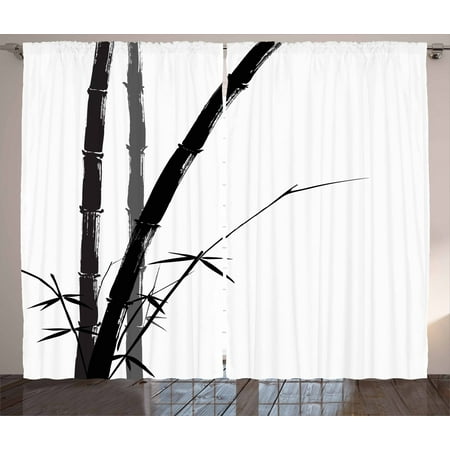 Exotic Curtains 2 Panels Set Feng Shui Watercolor Japanese Asian