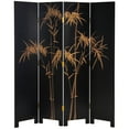 thumbnail image 4 of Oriental Furniture 6 ft. Tall Black Lacquer Room Divider - Courtyard - 4 Panel, 4 of 6
