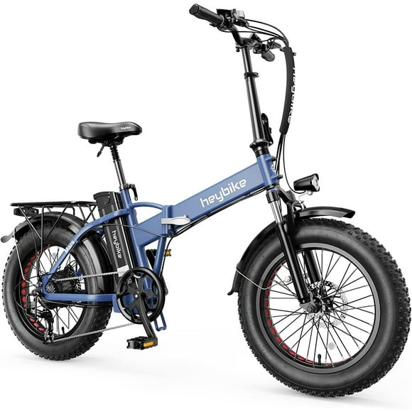 Heybike Mars Electric Bike Foldable 20" x 4.0 Fat Tire Electric Bicycle with 500W Motor, 48V 12.5AH Removable Battery and Dual Shock Absorber for Adults, Shimano 7-Speed