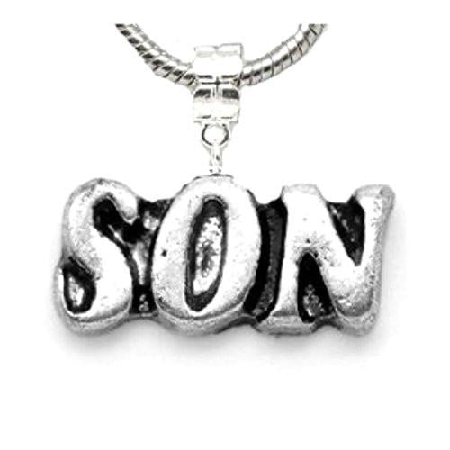 Son Dangle Charm for European Snake chain Charm Bracelet