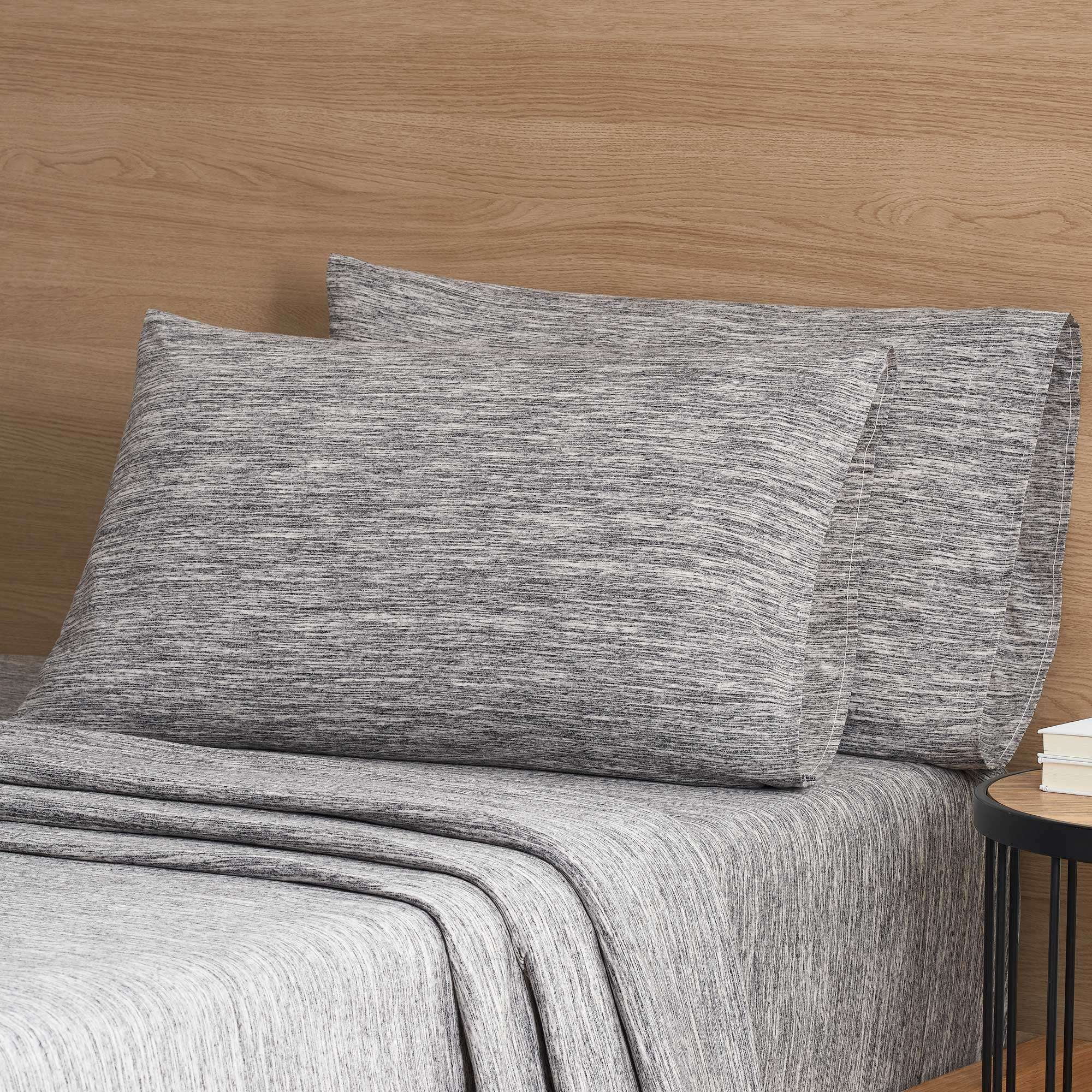 Mainstays Set of 2 Jersey King Pillowcases Gray Space Dyed