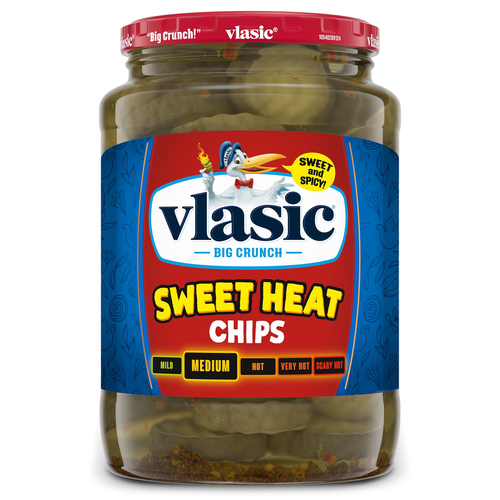 Vlasic Sweet Heat Pickle Chips, Medium Spice, 24 oz