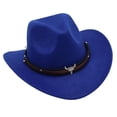 thumbnail image 4 of Sombrero de vaquero occidental, sombrero de ala ancha, accesorios de fotos de verano para cosplay para niños y niñas, eventos Azul, 4 of 9