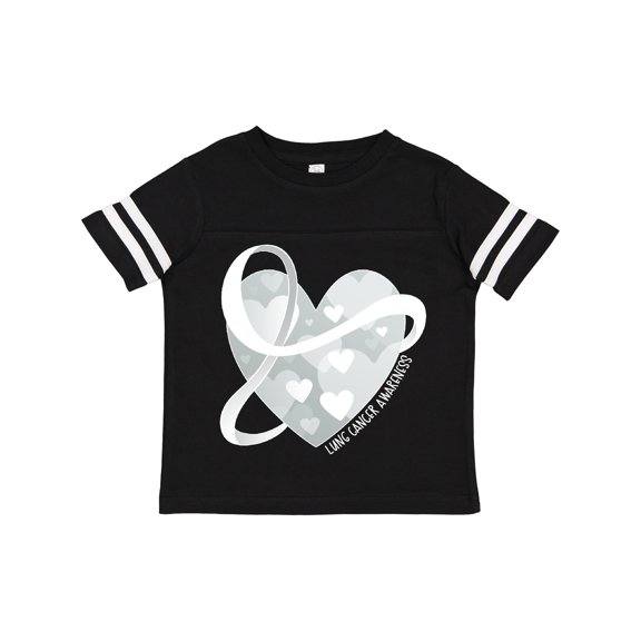 Inktastic Lung Cancer Awareness White Ribbon Around Heart Boys or Girls Toddler T-Shirt