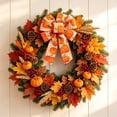 thumbnail image 5 of Aoznliie Fall Ribbon Bows, 5 Pack Woven Fabric Bows for Thanksgiving, 14x8 inch Orange Ribbon Bows for Wreath Table Decor, Multicolor, 5 of 7