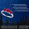 thumbnail image 2 of Gem Stone King 925 Sterling Silver Red Created Ruby Engagement Ring for Women | 2.20 Cttw | Round 6MM | Gemstone July Birthstone | Size 6, 2 of 6