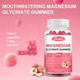 thumbnail image 6 of Magnesium Glycinate Gummies, 500mg Magnesium Supplement Complex with Potassium, VitaminD, B6 for Calm, Sleep&Stress Relief, Sugar Free, 60 Peach Magnesium Gummies,1 PACK, 6 of 7