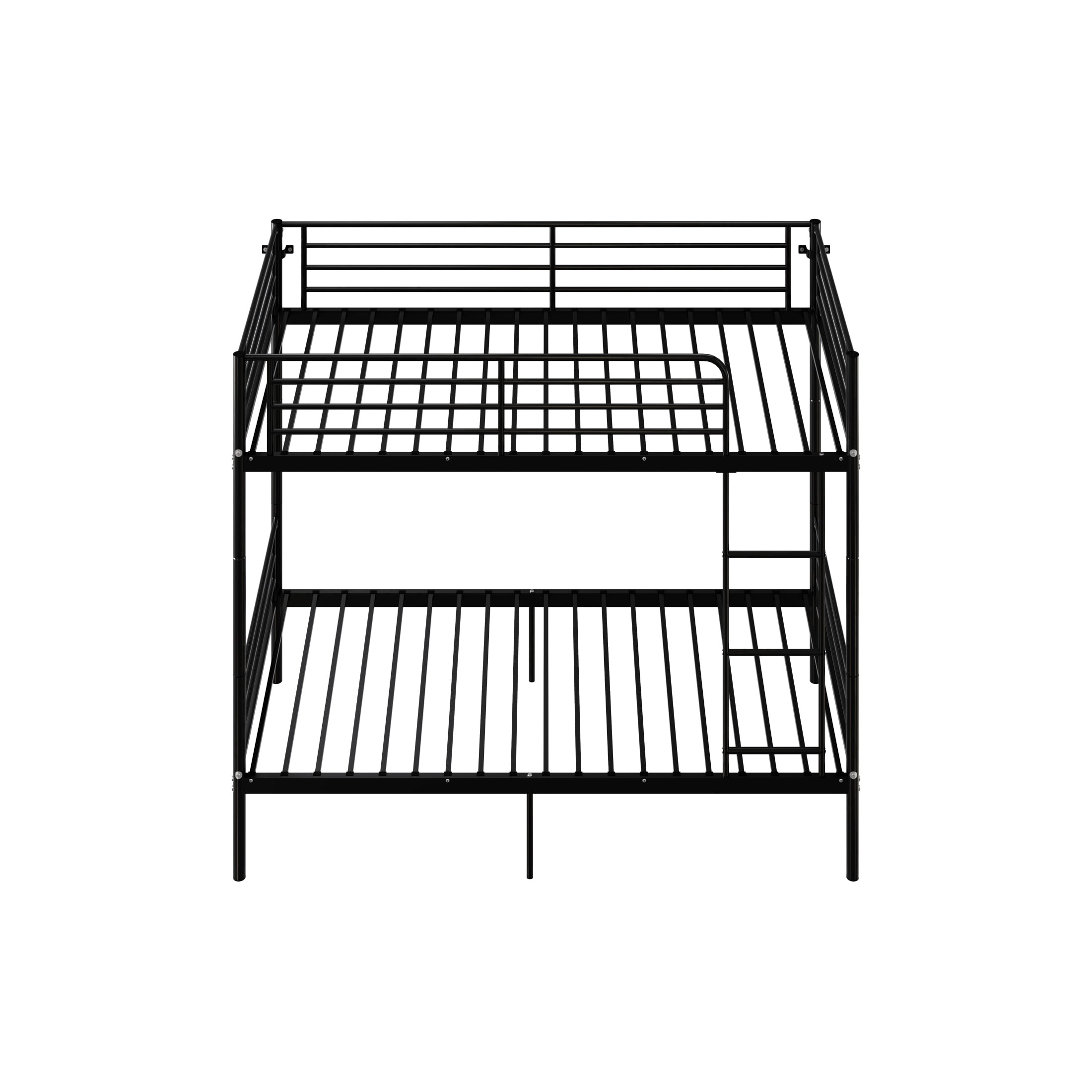Aukfa Twin over Twin Metal Bunk Bed, Heavy Duty Convertible Bunk Bed Frame Separates into 2 Twin Beds, Black