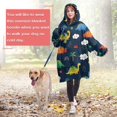 thumbnail image 4 of Wearable Oversized Blanket,DarkBlue Dinosaurs Clouds Rainbows Pattern Wearable Blanket Hoodie for Adults,Cozy Hooded Blankets with Super Pockets,Super Warm Fuzzy Pullover for Women & Men, 4 of 6