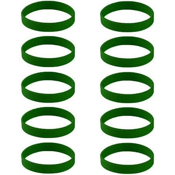 10 PCS Silicone Bracelets Adult Blank Rubber Wristbands Bright Color Wristband Unbranded for Event Sport Party Accessories (Kelly Green)