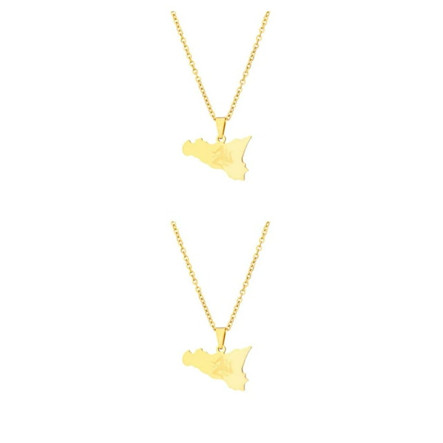 Minnieouse Collar unisex Combinación de estilo y simplicidad Collar con colgante Oro digno de regalo de moda Oro 2Conjunto