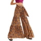 thumbnail image 3 of VISgogo - Pantalones palazzo con cinturón para mujer, pantalones de playa sueltos bohemios de cintura alta con estampado floral/a cuadros/cachemira VISgogo moda, 3 of 6