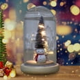 thumbnail image 2 of Vikakiooze 2022 Christmas Gift Wooden Glass Cover Luminous Mini Christmas Tree Ornament, 2 of 4