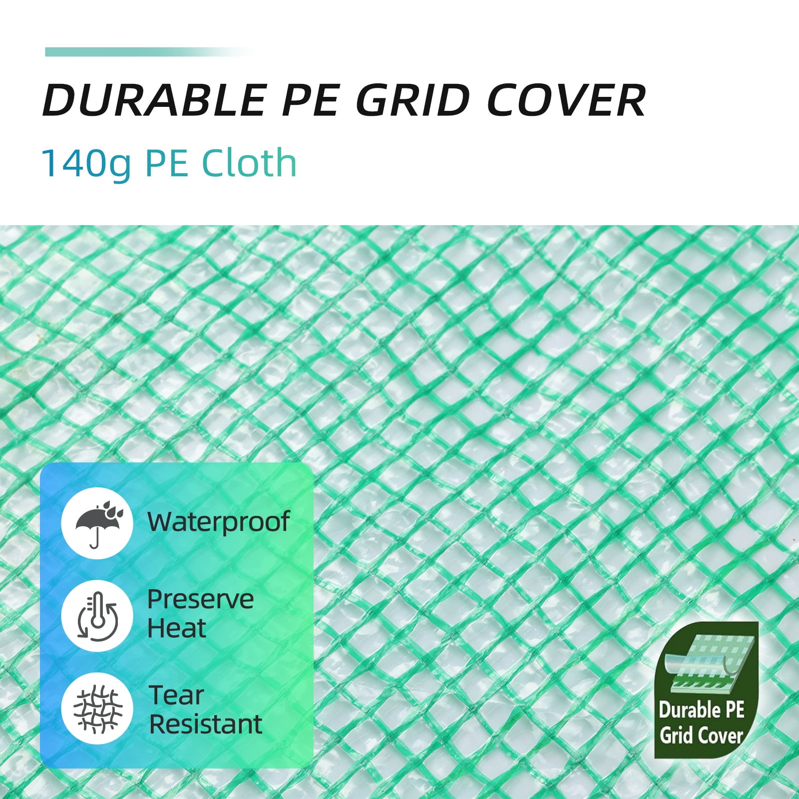 BPS Walk-in Tunnel Greenhouse Waterproof PE Replacement Cover 10x10x7 ft