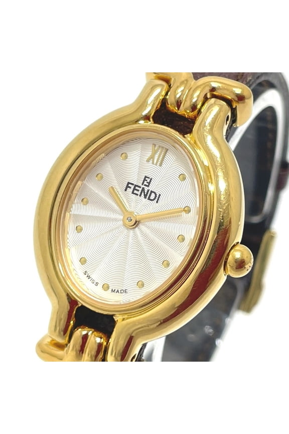 Pre-Owned FENDI 640L Changeable Strap 5 Colors Quartz Watch SS Leather Women's Multicolor...