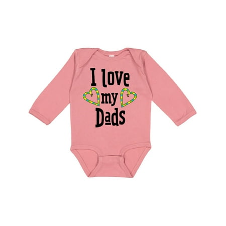 

Inktastic I Love my Dads- hearts Gift Baby Boy or Baby Girl Long Sleeve Bodysuit
