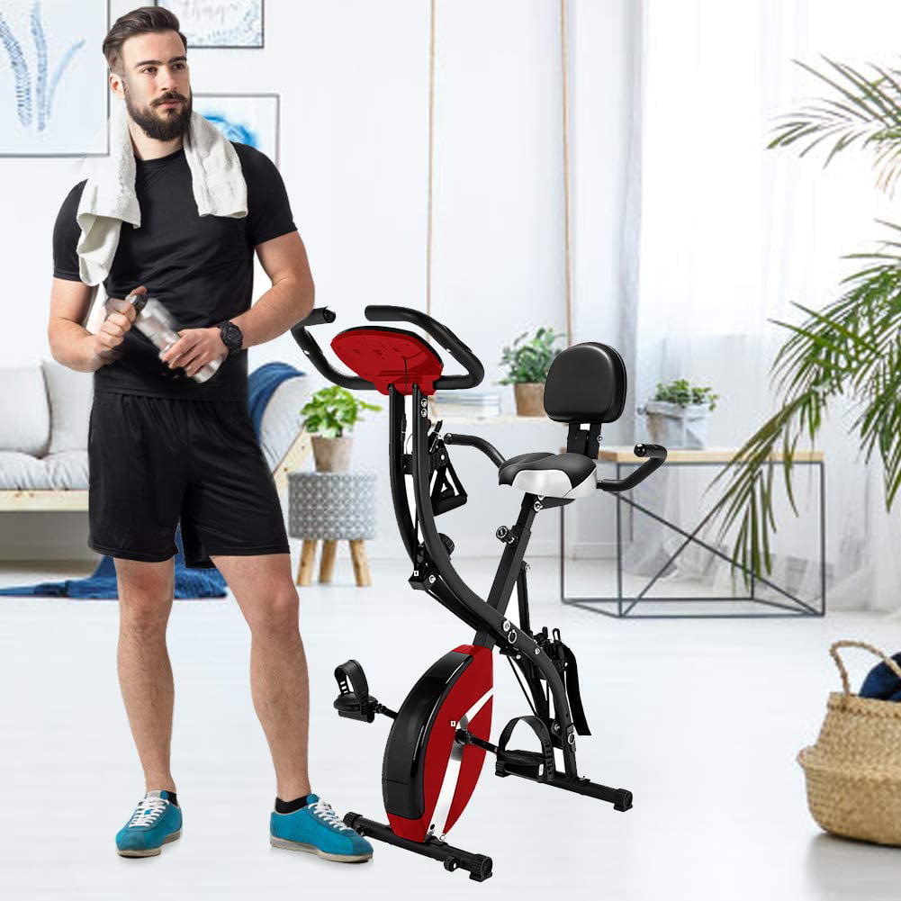 Details about   3-in-1 Workout Recumbent Upright Exercise Bike with Adjustable Resistance Bands 