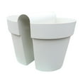 thumbnail image 1 of Flowerpots with Dish Ceramic, Double Hanging Rail Planter Flower Pot Plant Window Box Planter with Holes for Patio Hanging Rail Planter Large, Flower Pots, 1 of 9