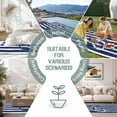 thumbnail image 6 of Navy Blue Anchor Nautical Outdoor Rug 6x9 Ft - Reversible Patio Rug Outdoor Camping Rugs, Navy Blue Striped Farmhouse Washable Indoor Outdoor Area Rugs, Non-Slip Outdoor Carpet Runner for Deck/Porch, 6 of 8