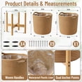 thumbnail image 5 of MOLIBYME Plant Basket with Stand, Indoor Cotton Rope Plant Woven 2 Basket with Bamboo Wood Stand, Boho Wicker Storage Basket Planter Holder, Jute, 5 of 8