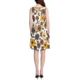 thumbnail image 3 of FORMRS Summer Dress for Women Loose U Neck Sleeveless Midi Beach Sundresses with Pockets, Brown Flowers, 3 of 8