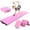 Pink, variant on Matladin 8' Folding Gymnastics Gym Exercise Aerobics Mat, 8ft x 2ft x 2in PU Leather Tumbling Mats with Hook & Loop Fastener for Stretching Yoga Cheerleading Martial Arts