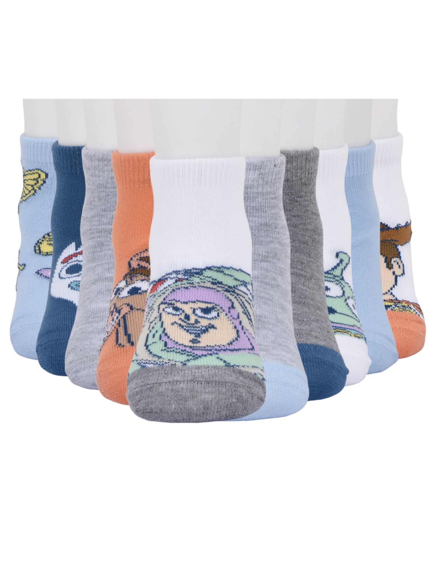 Toy Story Infant Toddler 10-Pack Ankle Socks, Sizes 12M-5T