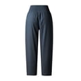 thumbnail image 3 of XXLvision Women Mid Waist Side Pockets Solid Wide Leg Casual Pants, 3 of 4