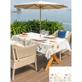 thumbnail image 5 of Outdoor Tablecloth with Umbrella Hole for Patio/Picnic/Party/Camping, Spring Wildflowers Waterproof Table Cloth Rectangle Table Cover Washable, Watercolor Rustic Flowers Floral Leaves (60"x 120"), 5 of 8