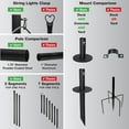thumbnail image 4 of Excello Global Products Bistro Pole for String Lights Black 2/Pack (EGP-HD-0359), 4 of 9