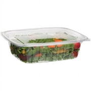 Eco-Products Clear Disposable Rectangular Deli Container with Lid, Eco-Friendly Compostable PLA Plastic Food Container, 24 oz, Case of 200