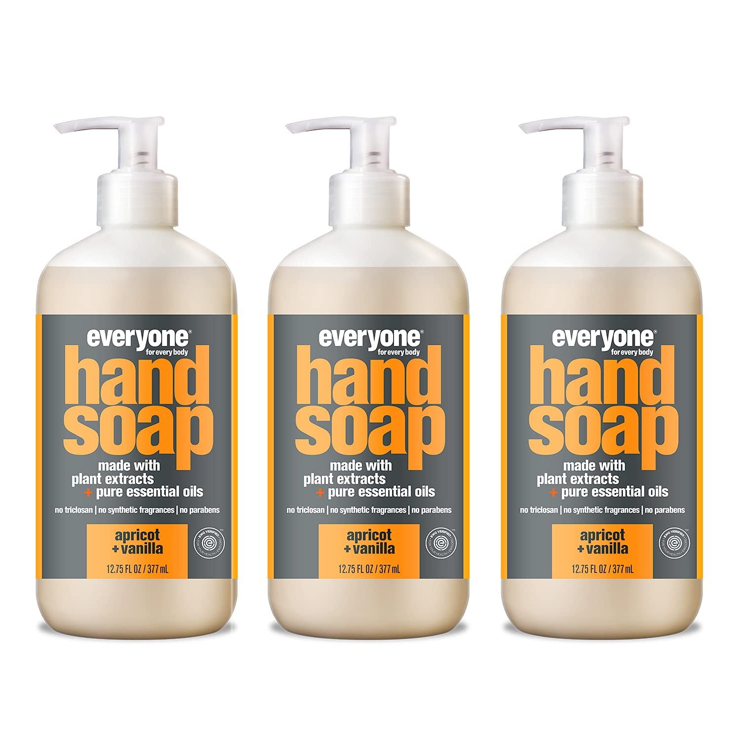 Everyone Liquid Hand Soap, 12.75 Ounce (Pack of 3), Apricot and Vanilla